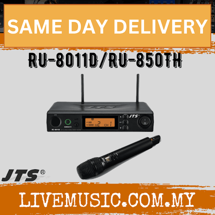 JTS RU-8011D/RU-850TH  UHF single channel PLL diversity receiver with Plastic Handheld transmitter