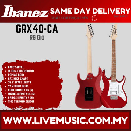 Ibanez Gio GRX40 GIO Series Solid Body Electric Guitar - (GRX-40 GRX 40)-Candy Apple