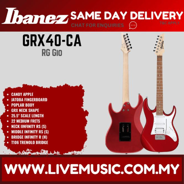 Ibanez Gio GRX40 GIO Series Solid Body Electric Guitar - (GRX-40 GRX 40)-Candy Apple