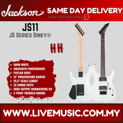 Jackson JS-11 Dinky - Electric Guitar, Amaranth Fretboard - Gloss White (JS11/JS 11)
