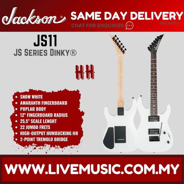 Jackson JS-11 Dinky - Electric Guitar, Amaranth Fretboard - Gloss White (JS11/JS 11)