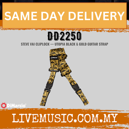 DiMarzio DD2250 Steve Vai Utopia ClipLock Strap - Black Gold