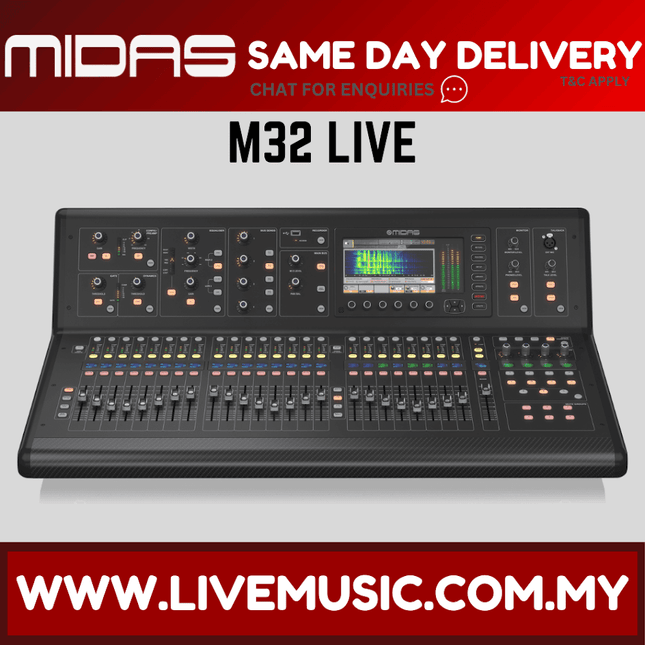 Midas M32 LIVE 40-channel Digital Mixer for Live Performance and Studio Recording (M-32)