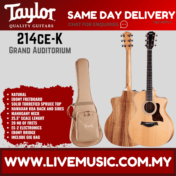 Taylor 214ce-K Koa Grand Auditorium Acoustic Guitar w/Bag ( 214 CE / 214-CE / 214CE )