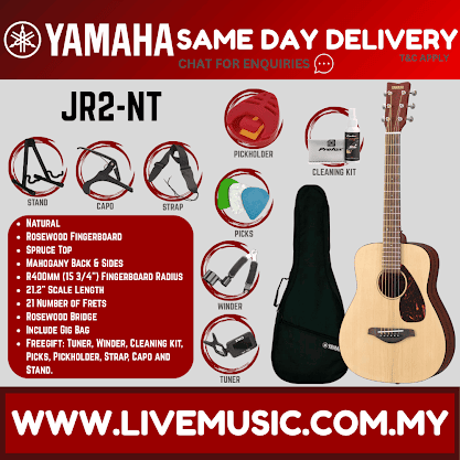 Yamaha JR2 3/4 Size Folk Beginner Acoustic Guitar for 8-12 years old - (JR-2 / JR 2)
