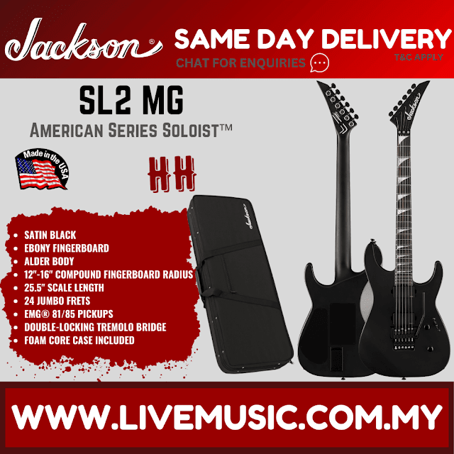 Jackson American Series Soloist SL2MG Electric Guitar, Satin Black