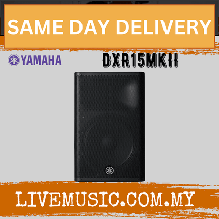 Yamaha DXR15 mkII 1100-Watt 15 inch Powered Speaker w/Speaker Stand - Each / Pair ( DXR-15 / DXR 15 / MKII )