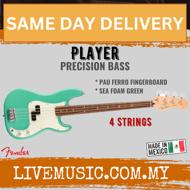 Sea foam green electric bass guitar with pau ferro fingerboard, 4-string
