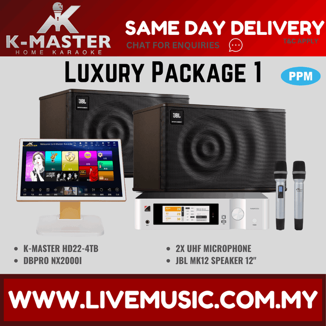 K-MASTER Luxury Family Package Karaoke System Full Set Family KTV Kmaster w/Jbl Packages