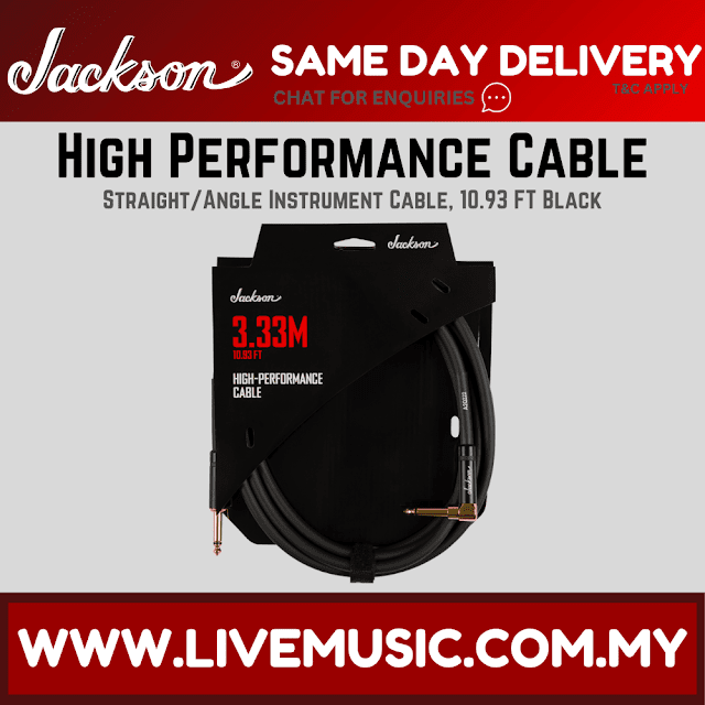 Jackson 10.93 FT High Performance Cable, Black