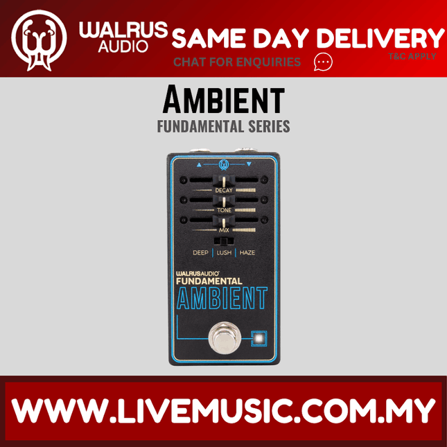 Walrus Audio Fundamental Series Ambient Reverb Guitar Effects Pedal