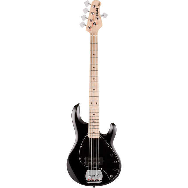 Sterling Ray5 Stingray 5-String Electric Bass Guitar Maple Fretboard - Black (Ray-5/Ray 5)