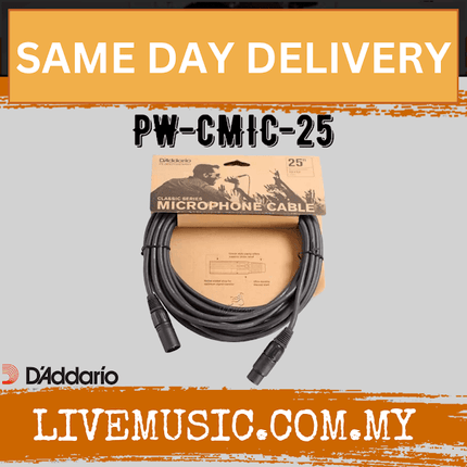 D'Addario Planet Waves PW-CMIC-25 Classic Series XLR Microphone Cable, 25 feet (PWCMIC25/PW-CMIC-25/DAddario)