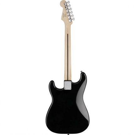 Squier MM Stratocaster Hard Tail Electric Guitar, Laurel FB, Black