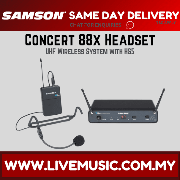 Samson Concert 88x Headset Wireless System With Locking H55 Headset Microphone (Concert 88 X/Concert-88X)