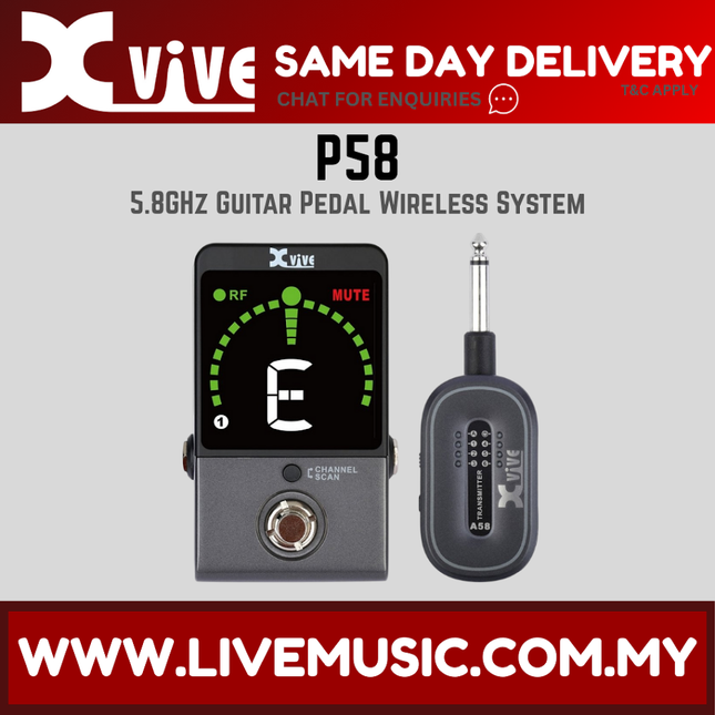 Xvive P58 5.8GHz guitar pedal wireless system with foot pedal and handheld receiver