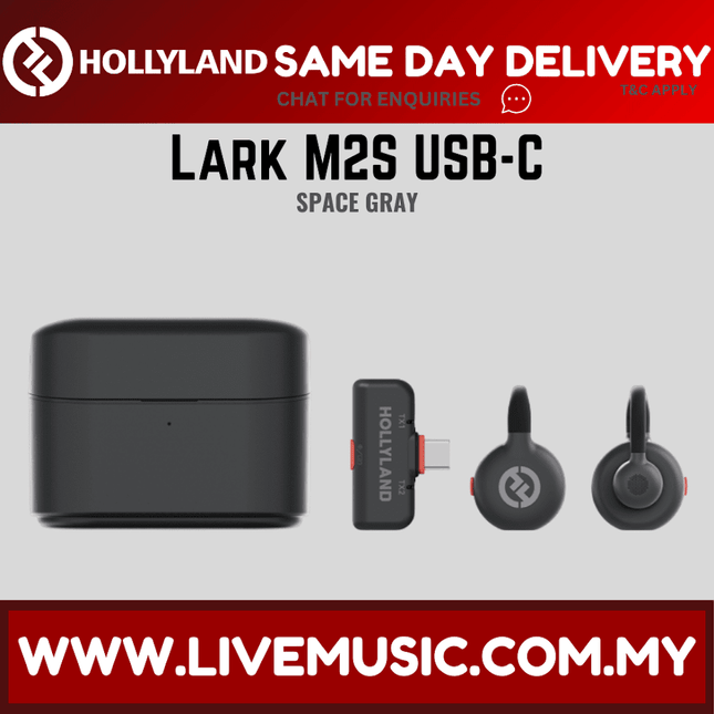 Hollyland LARK M2S USB-C Wireless Lavalier Microphone ( M2 S / M2-S ) - Space Gray
