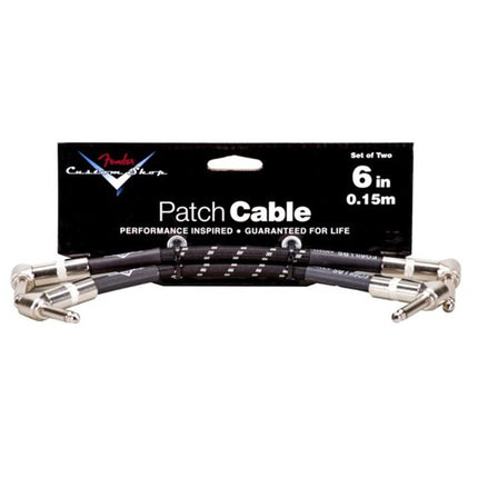 Fender Custom Shop 6inch Patch Cable, 2-Pack - Black Tweed