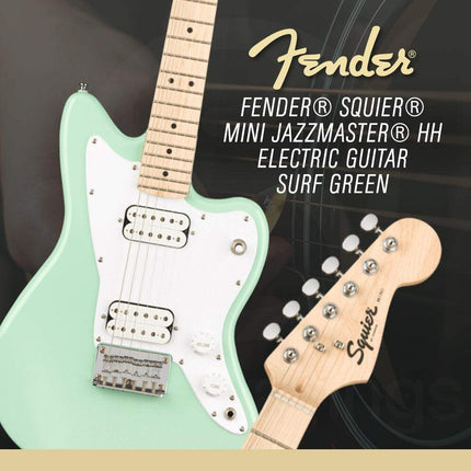 Squier Mini Jazzmaster HH Electric Guitar, Maple Fretboard - Surf Green
