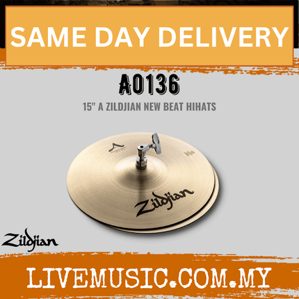 Zildjian 15" A Series Zildjian New Beat Hi-Hat Cymbals - Pair (A0136)