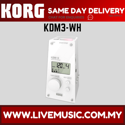 Korg KDM-3 Digital Metronome - White ( KDM 3 / KDM3 )