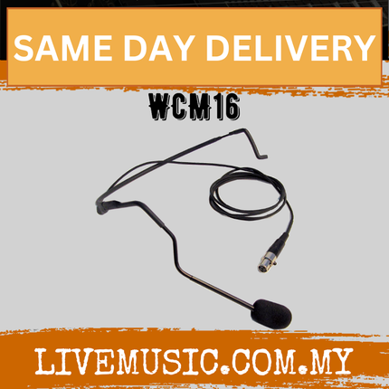 Shure WCM16 Hypercardioid Headworn Condenser Microphone With JTS MA500 Phantom Power Adapter (WCM-16 / WCM 16)
