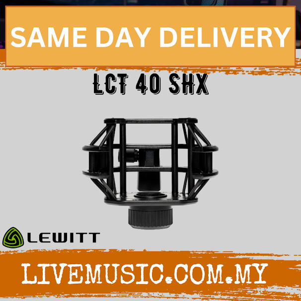 Lewitt LCT 40 SHX shock mount with black metal frame and mounting base