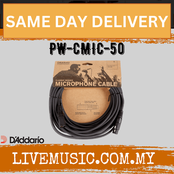 D'addario PW-CMIC-50 Classic Series Microphone Cable, 50 Ft. ( PWCMIC50 )