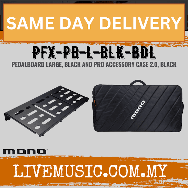 MONO Pedalboard Large, Black + Pro Accessory Case 2.0 - Black