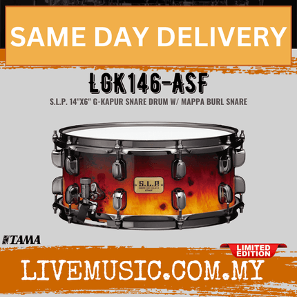 Tama LGK146-ASF S.l.p. G-kapur Snare Drum, 6 X 14inch ( LGK146 ASF / LGK146ASF )
