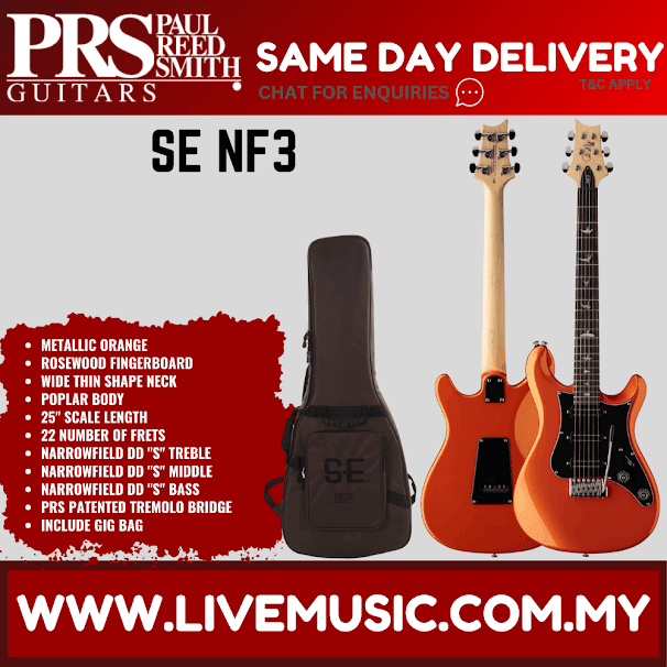 PRS SE NF3 Electric Guitar w/GigBag, Rosewood FB, Metallic Orange ( NF 3 / NF-3 )