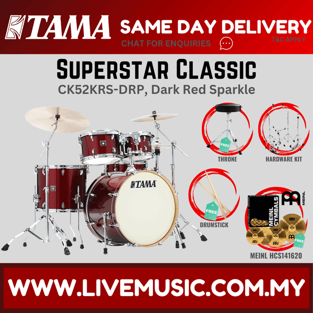 Tama Superstar Classic CK52KRS 5-Piece Drum Set With HCS141620 Cymbal Set - ( CK-52KRS )