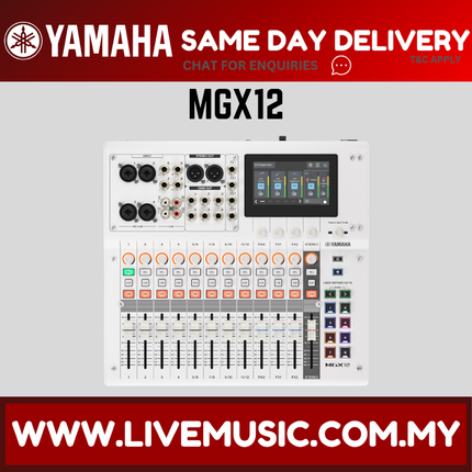 Yamaha MGX12 18-Channel Digital Mixing Console with Audio Interface - White ( MGX-12 MGX 12 )