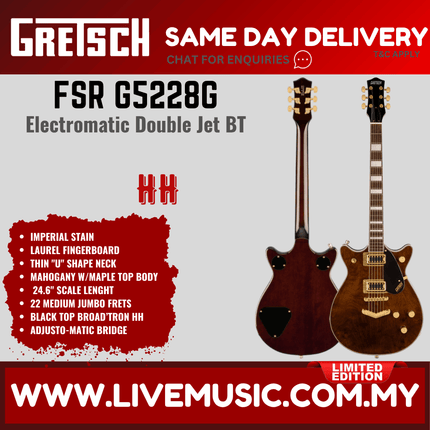 Gretsch FSR G5228G Electromatic Double Jet BT Electric Guitar - Imperial Stain