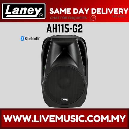 Laney AH115-G2 Audiohub Venue 2-Way Active Speaker System w/Speaker Stand And Mic Cable ,Each / Pair (AH115G2/AH 115 G2)