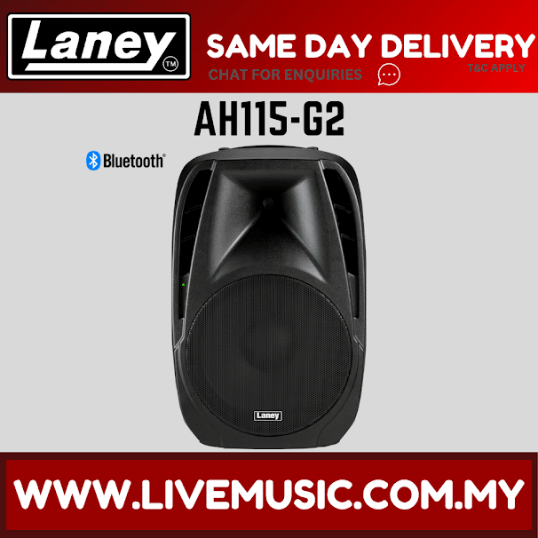 Laney AH115-G2 Audiohub Venue 2-Way Active Speaker System w/Speaker Stand And Mic Cable ,Each / Pair (AH115G2/AH 115 G2)