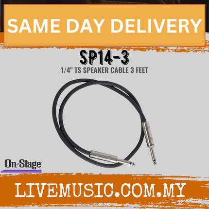 On Stage Sp14-3 14awg Speaker Cable 3', QTR-QTR ( SP143 / SP14 3 )
