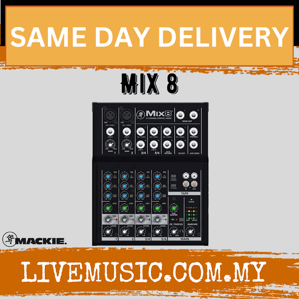 Mackie Mix8 8-channel Compact Mixer (MIX 8/MIX-8)