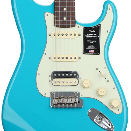 Fender American Professional II HSS Stratocaster Electric Guitar, Rosewood Fretboard - Miami Blue