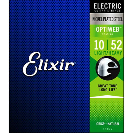 Elixir 19077 Optiweb Light/Heavy Electric Guitar Strings (10-52)