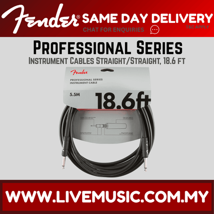 Fender Professional Series Instrument Cable, 18.6ft - Black