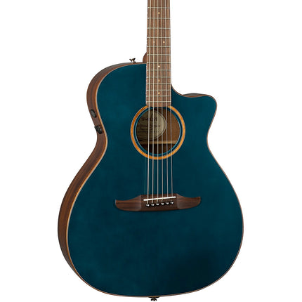 Fender California Newporter Classic Medium-Sized Acoustic-Electric Guitar with Bag - Cosmic Turquoise