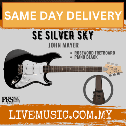 PRS SE Silver Sky Electric Guitar, Piano Black