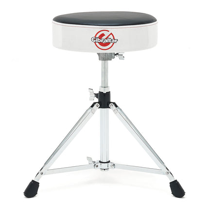Gibraltar 6608RSW Double Braced Round Drum Throne, White Sparkle Finish (6608-RSW/6608 RSW)