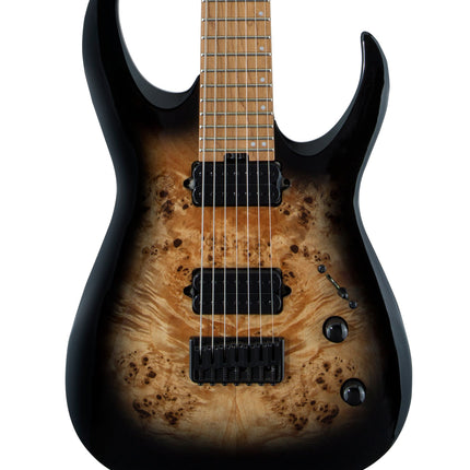 Jackson Pro Series Misha Mansoor Juggernaut HT7P Electric Guitar, Caramelized - Black Burst (HT7-P/HT7 P)