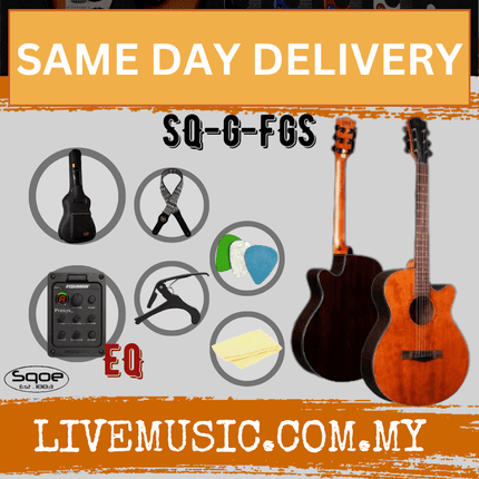 SQOE SQ-G-FGS 40 inch HAND-MADE Solid Top Rosewood Fretboard with Fishman Pickup - Natural (SQ-G/SQGFGS)