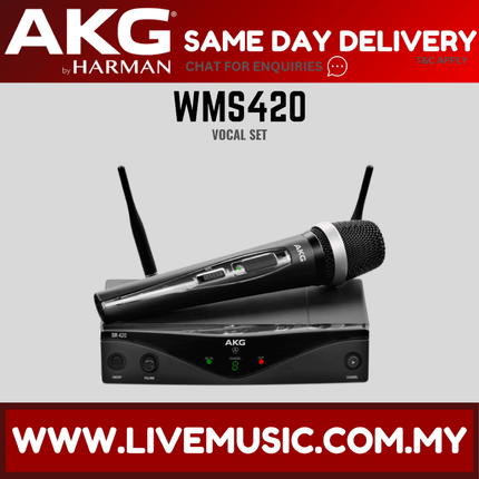 AKG WMS420 Vocal Set Professional Wireless Microphone System, Handheld Mic (WMS-420/WMS 420)