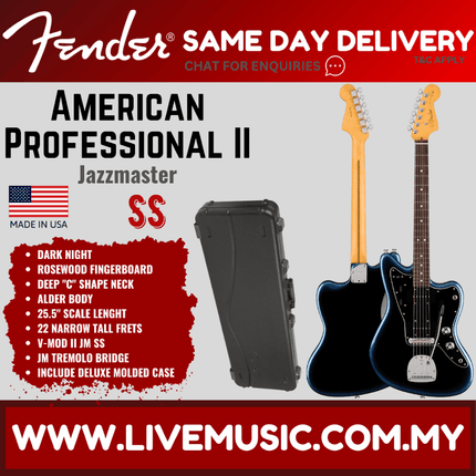 Fender American Professional II Jazzmaster Electric Guitar, Rosewood Fretboard - Dark Night