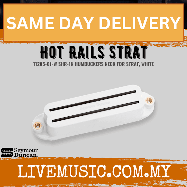 Seymour Duncan 11205-01-W Hot Rails Strat Neck Pickup, White