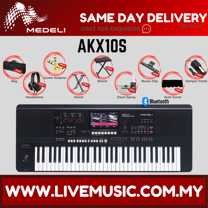 Medeli AKX10S 61-Keys Arranger Pro Series Portable Keyboard ( AKX-10S / AKX 10S )